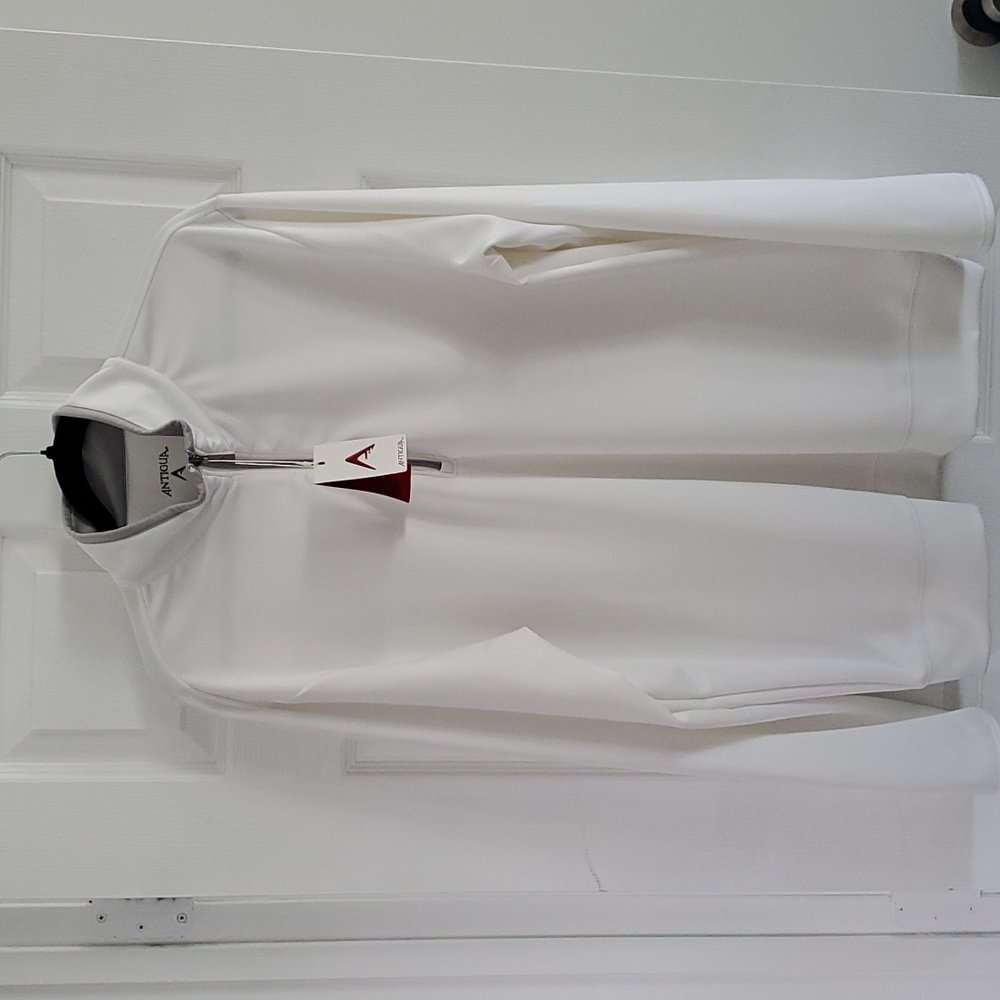 NWT LARGE WHITE ANTIGUA GOLF SWEATER